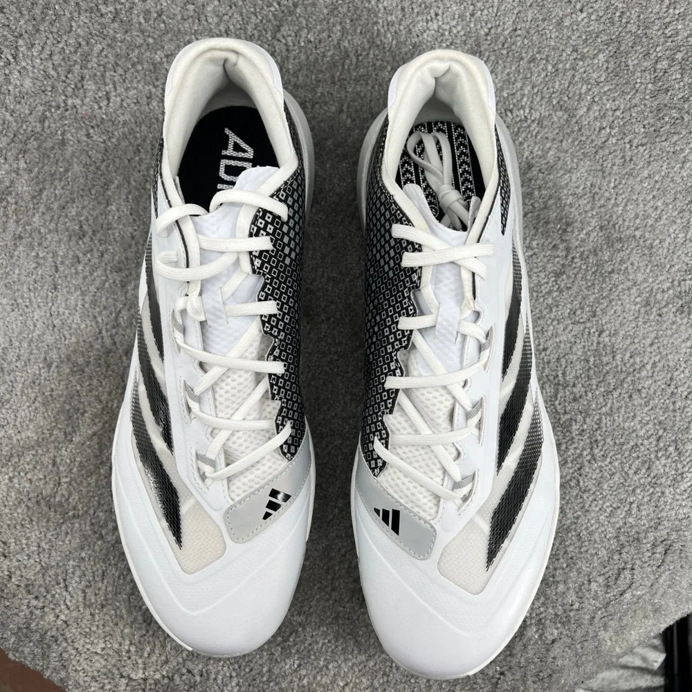 Adidas‎ Adizero Impact Baseball Cleats White Black Silver IH4730 Mens Size 15